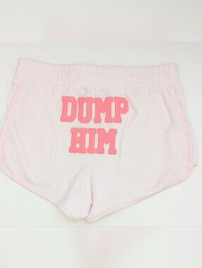 NWT Juicy Women's (Small) Light Pink Velour Elastic Waist "Dump Him" Shorts